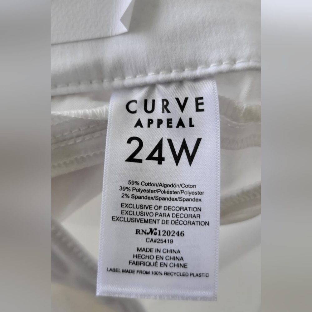 Curve Appeal Curve Creator Womens 24W White Pull-on shorts NWT Style VNJ00588U - Picture 11 of 12